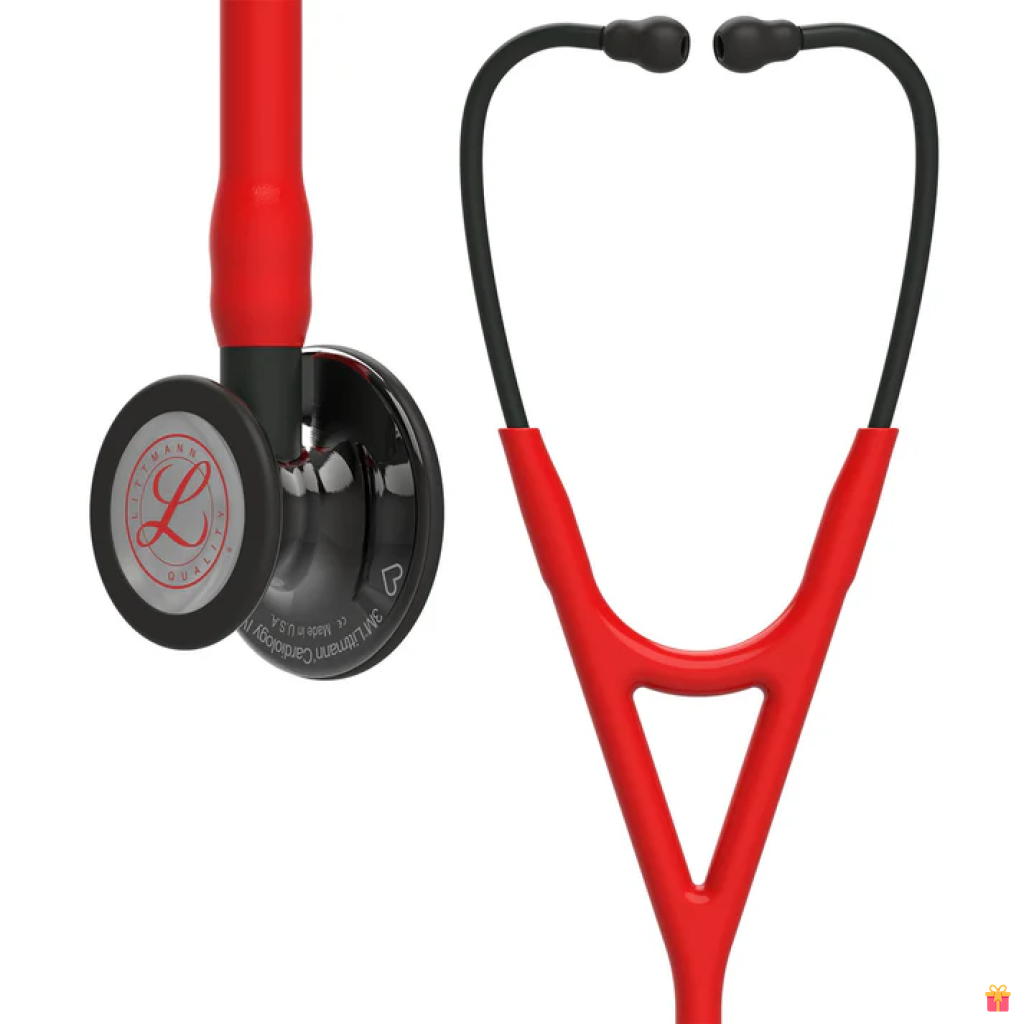 Stetoscop Littmann Cardiology IV Rosu capsula negru finisaj oglinda 6182, editie 2024