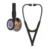 Pachet cardio - Stetoscop Littmann Cardiology IV Negru capsula curcubeu reflexie oglinda 6240 + Borseta stetoscop Cardio Neagra